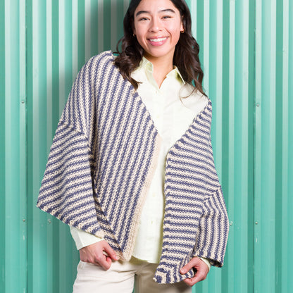 Caron Stripy Linen Stitch Knit Wrap Knit Wrap made in Caron Yarn