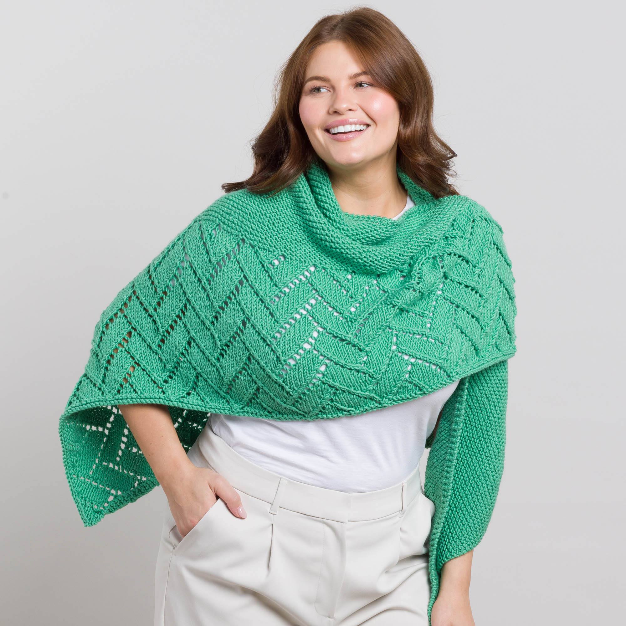Slipper Pattern Caron Free Intermediate Caron Luxurious Knit Shawl Pattern | Yarnspirations