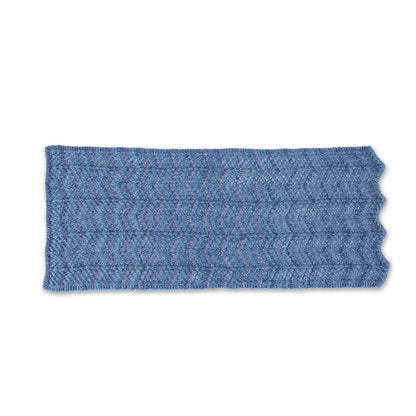 Caron Open Chevron Knit Shawl Blue Tide