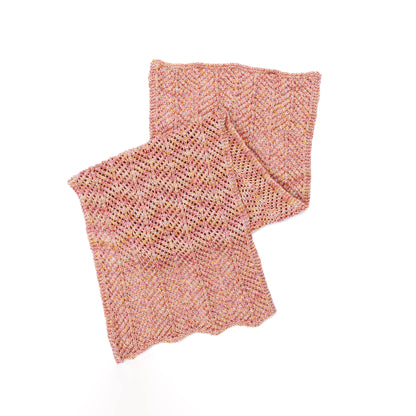 Caron Open Chevron Knit Shawl Sunset