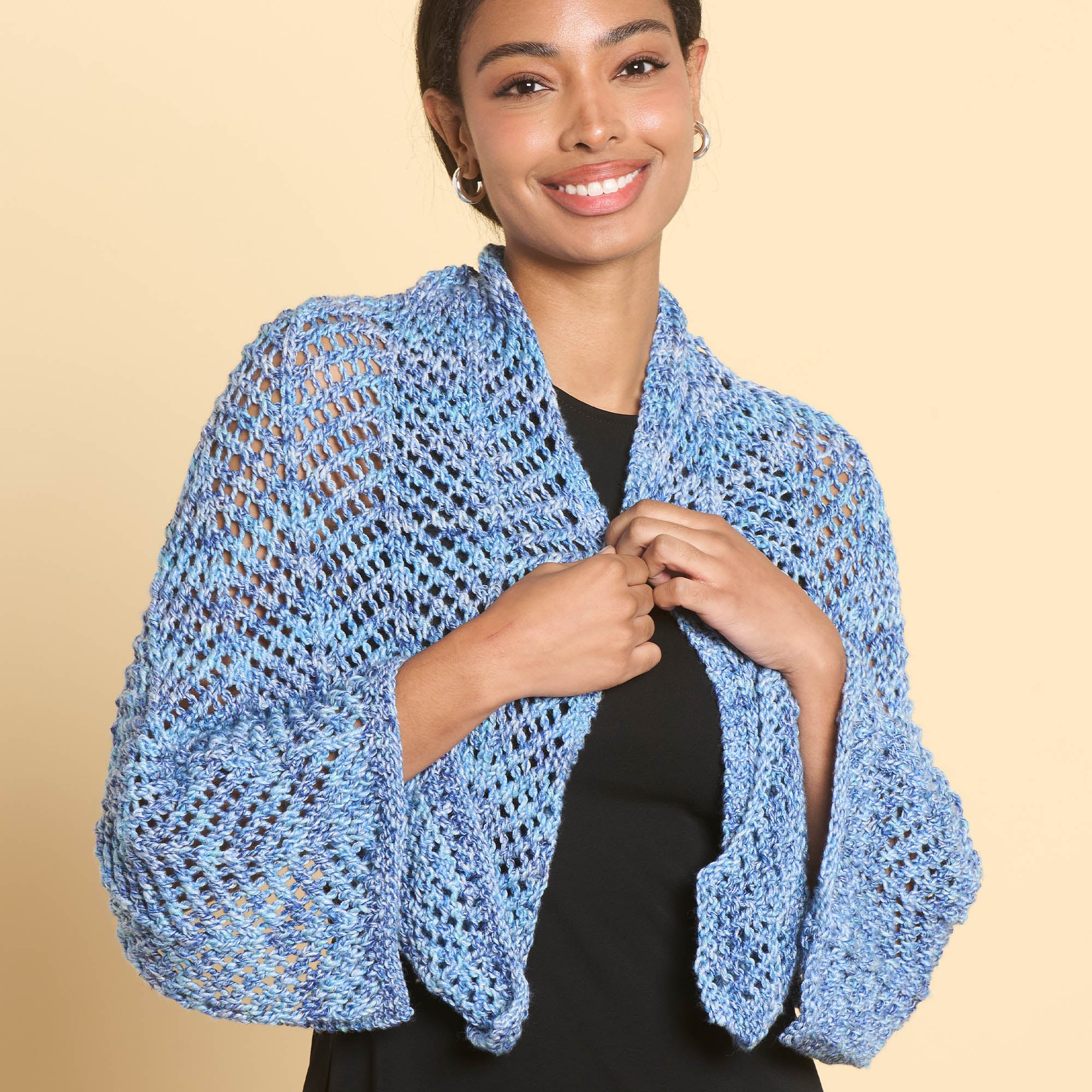 Slipper Pattern Caron Free Easy Caron Open Chevron Knit Shawl Pattern | Yarnspirations