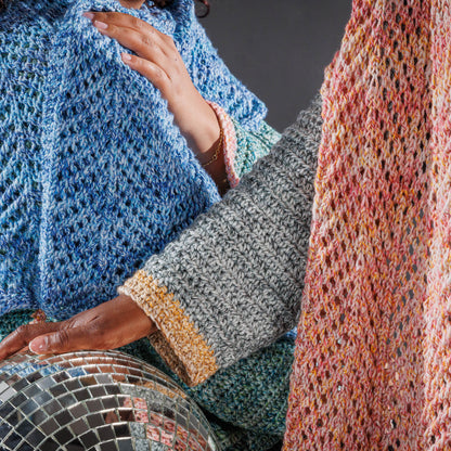Caron Open Chevron Knit Shawl All Variants