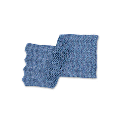 Caron Open Chevron Knit Shawl Blue Tide
