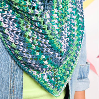 Caron Weekend Weave Knit Triangle Scarf Caron Weekend Weave Knit Triangle Scarf