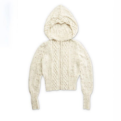 Caron Cozy Cable Knit Hooded Cardigan Caron Cozy Cable Knit Hooded Cardigan