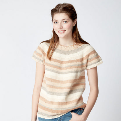 Caron Top Down Knit Pullover Top Caron Top Down Knit Pullover Top