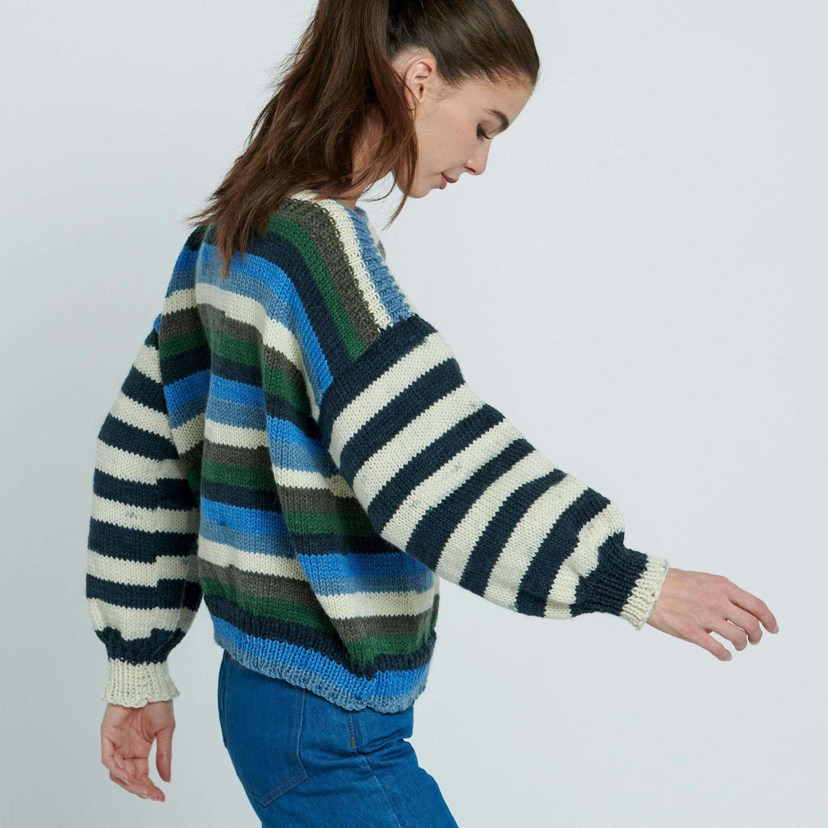 Knit Pullover made in Caron Cinnamon Swirl Cakes Yarn