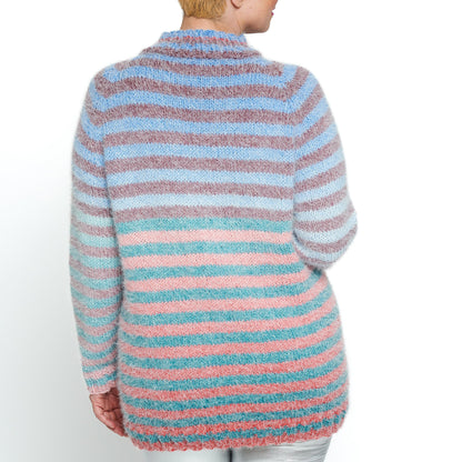 Caron Stripe Vibrations Knit Pullover Knit Pullover made in Caron Colorama Halo Perfect Phasing Yarn