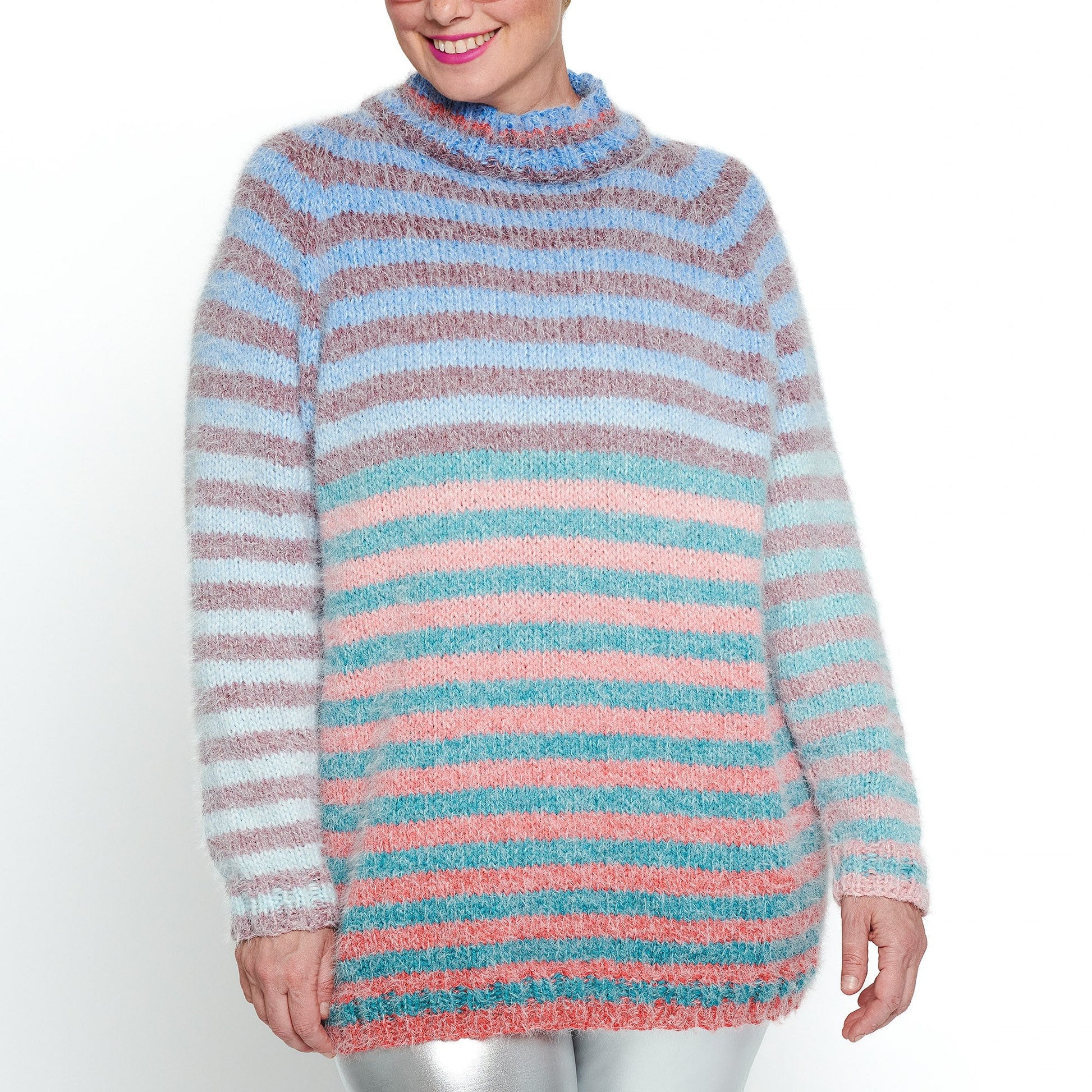 Free Caron Stripe Vibrations Knit Pullover Pattern
