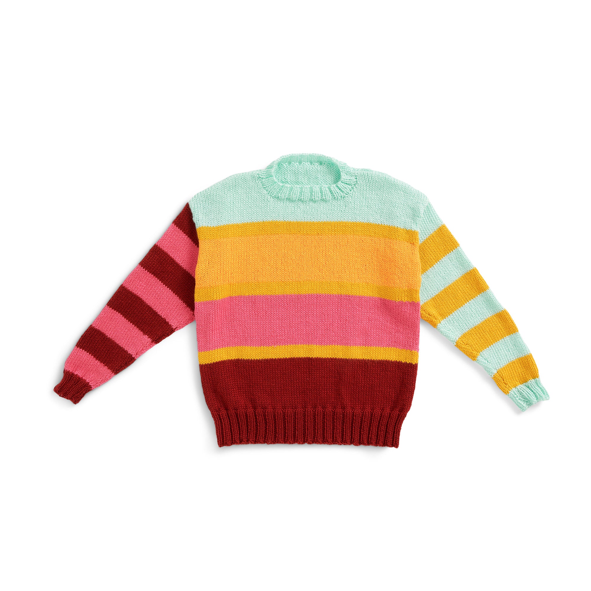 Caron Simply Soft Candy Bands Knit Sweater Pattern | Yarnspirations
