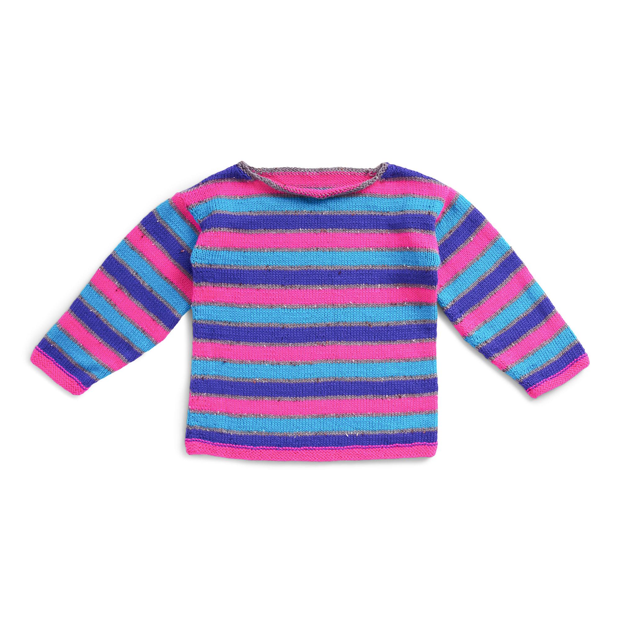 Free Easy Caron Bold Stripes Boatneck Pullover Pattern