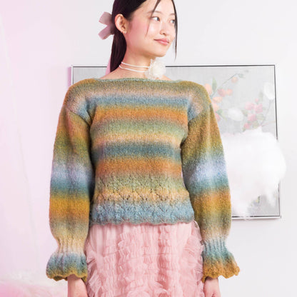 Caron Lace Hemmed Knit Pullover Caron Lace Hemmed Knit Pullover