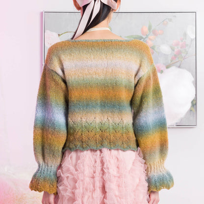 Caron Lace Hemmed Knit Pullover Caron Lace Hemmed Knit Pullover