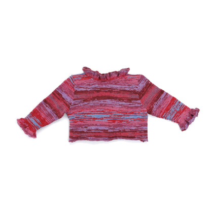 Caron Knit Ruffle Tie-Front Cardigan Caron Knit Ruffle Tie-Front Cardigan