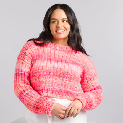 Caron Ribbed and Cropped Knit Pullover Caron Ribbed and Cropped Knit Pullover