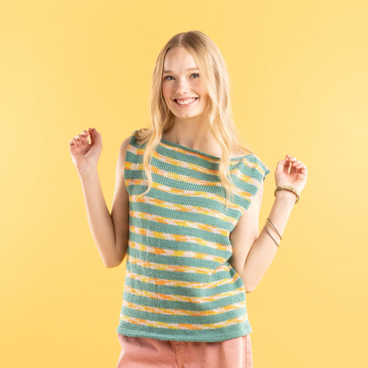 Knit Tank made in Caron Colorama Bamboo Blend Yarn