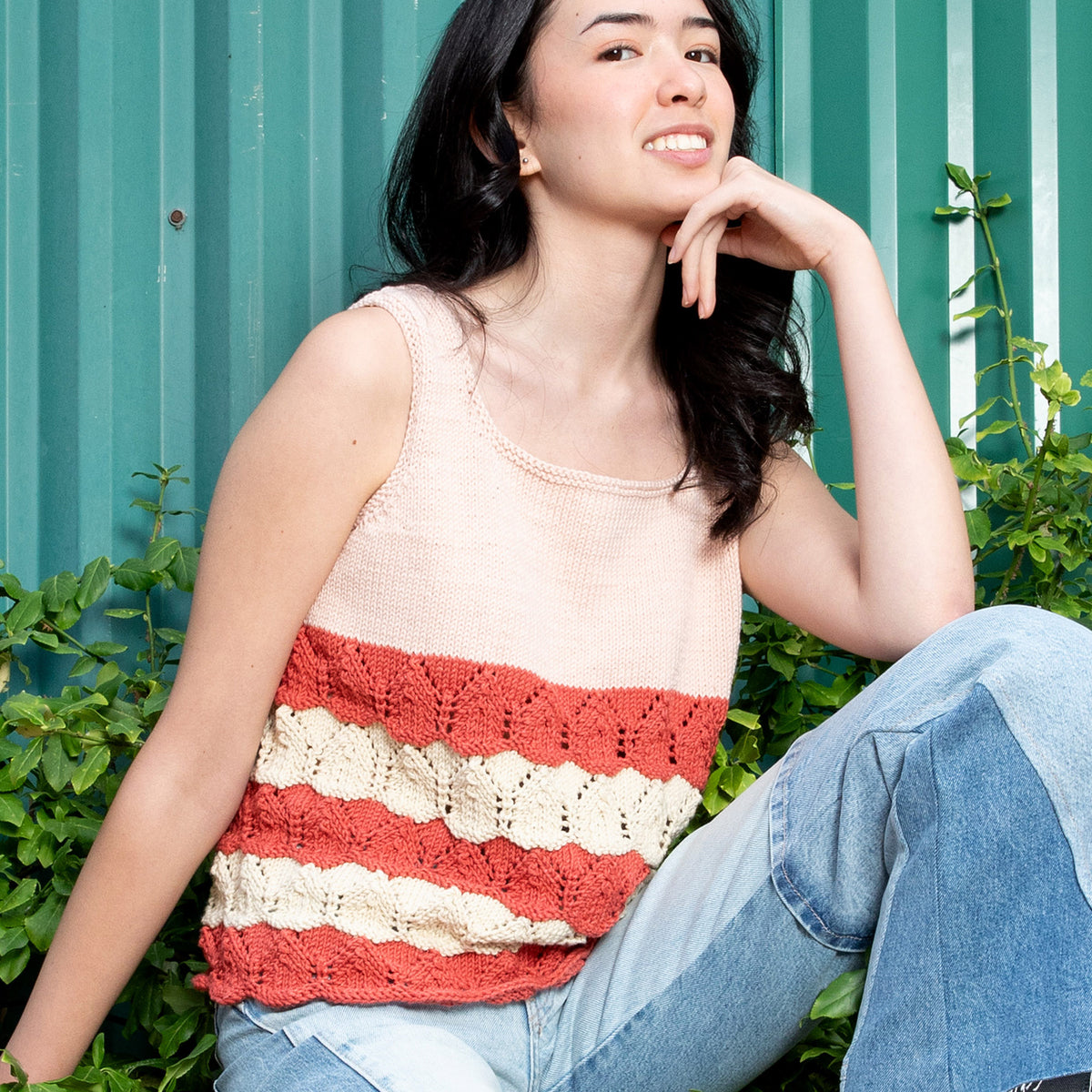 Knit Tank made in Caron Colorama Bamboo Blend Yarn