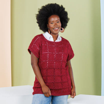 Caron Knit Boxy Tunic Tee Claret