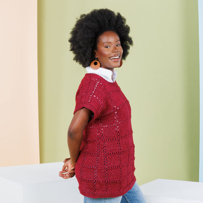 Caron Knit Boxy Tunic Tee Claret