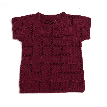Caron Knit Boxy Tunic Tee Claret