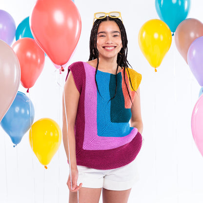 Caron Mitered Angled Knit Vest Version 1