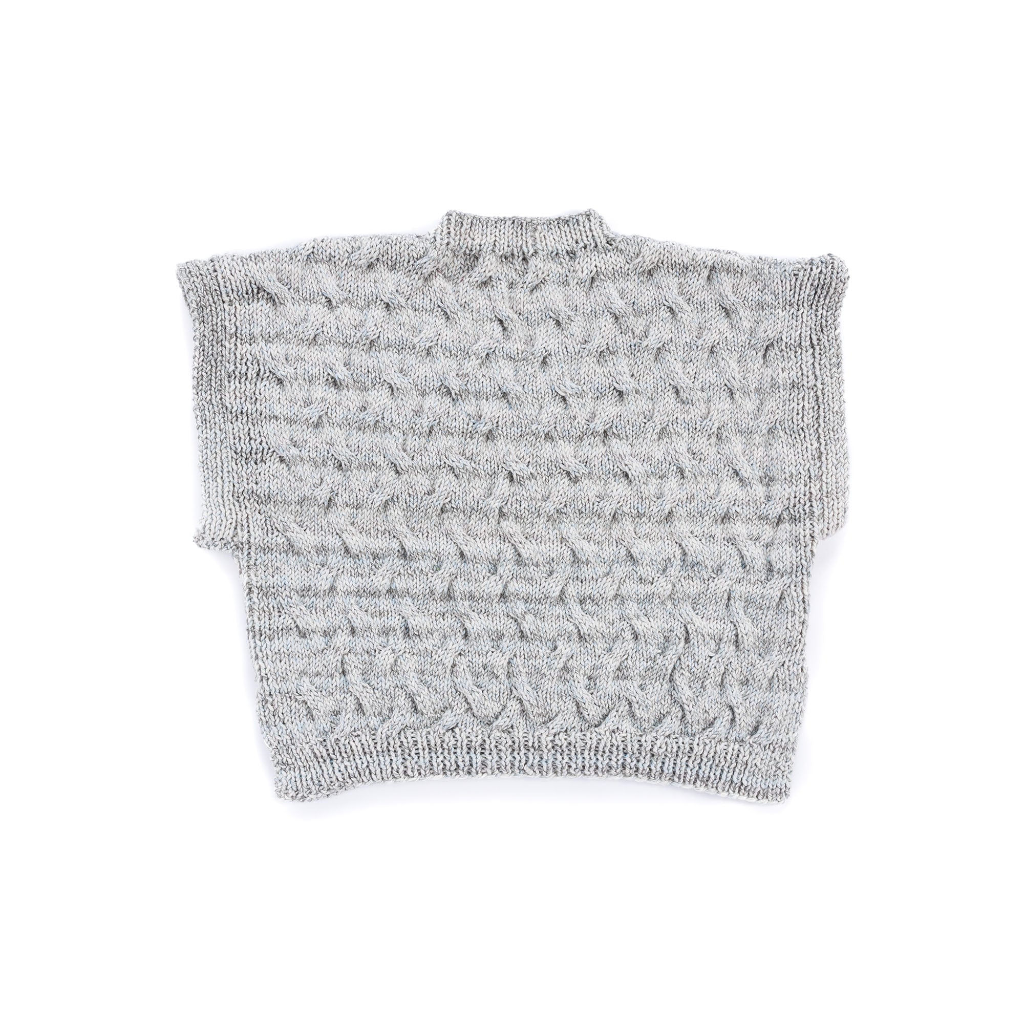 Free Intermediate Caron Shadow Cables Knit V-Neck Vest Pattern