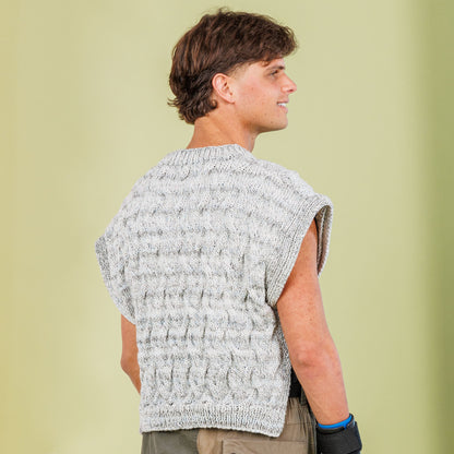 Caron Shadow Cables Knit V-Neck Vest Caron Shadow Cables Knit V-Neck Vest