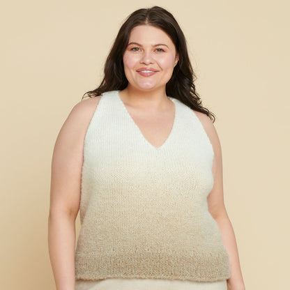 Caron Cozy Knit Slounge Tank Knit Tank made in Caron Colorama Halo Perfect Phasing Yarn
