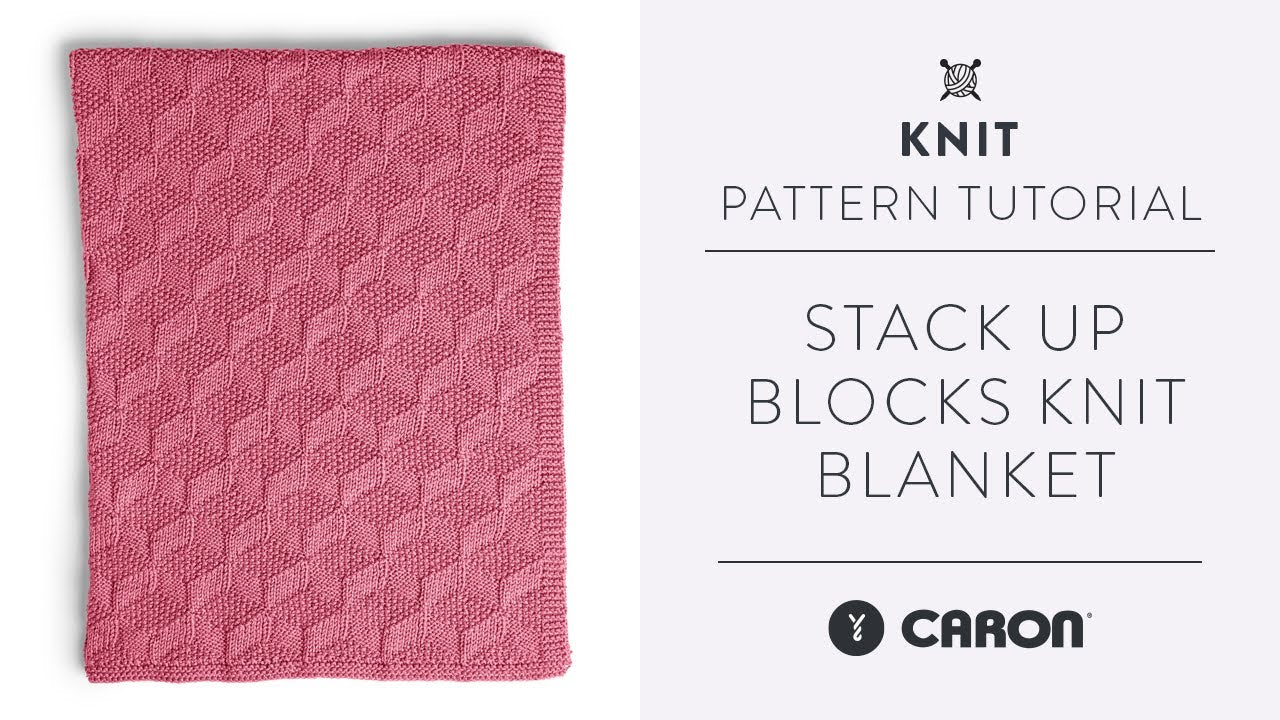 Caron Stack Up Blocks Knit Blanket