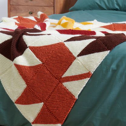 Caron Knit Fall Foliage Blanket Knit Blanket made in Caron Simply Soft Yarn