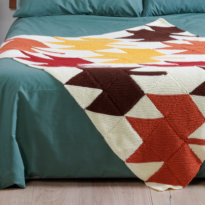 Caron Knit Fall Foliage Blanket Knit Blanket made in Caron Simply Soft Yarn