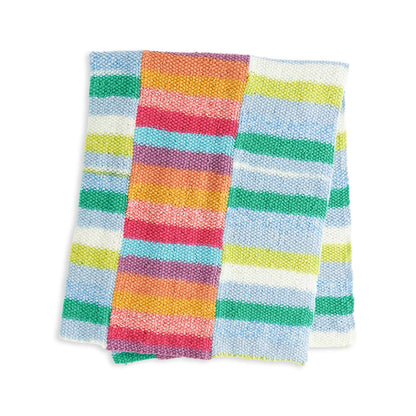 Caron Knit Beach Party Blanket Knit Blanket made in Caron Cinnamon Swirl Cakes Yarn