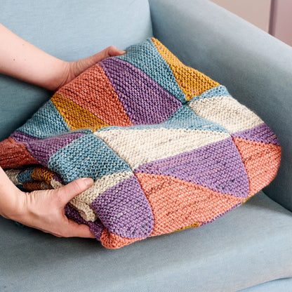 Caron Play the Angles Knit Blanket Knit Blanket made in Caron Jumbo Twirl Yarn