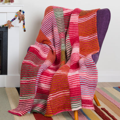 Caron Long and Striping Road Knit Blanket Caron Long and Striping Road Knit Blanket