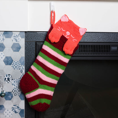 Caron Knit Meowy Christmas Stocking Caron Knit Meowy Christmas Stocking