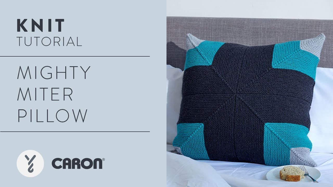 Caron Mighty Mitered Knit Pillow