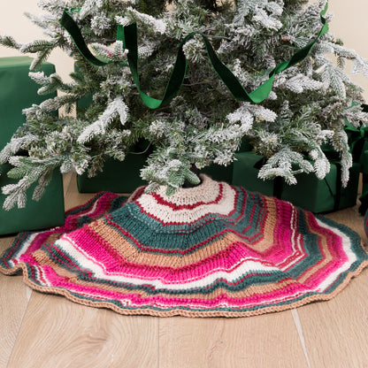 Caron Anniversary Holiday Cakes Knit Holiday Cheer Tree Skirt Caron Anniversary Holiday Cakes Knit Holiday Cheer Tree Skirt