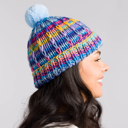 Caron Ridged Stripes Knit Hat Caron Ridged Stripes Knit Hat