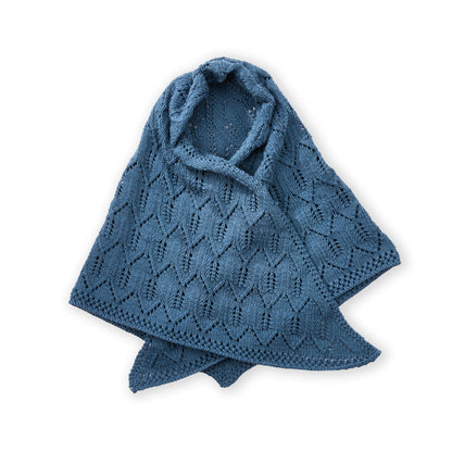 Caron Ocean Waves Knit Shawl Ocean Waves Knit Shawl made using Caron yarn in a styled lifestyle setting