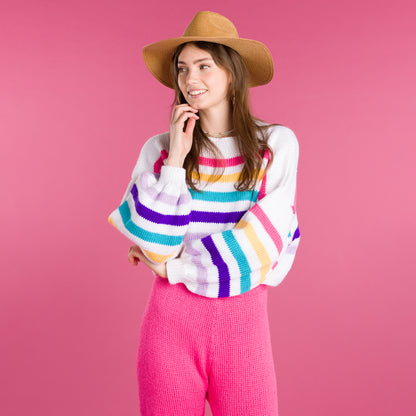 Caron Dropped & Cropped Knit Pullover Caron Dropped & Cropped Knit Pullover