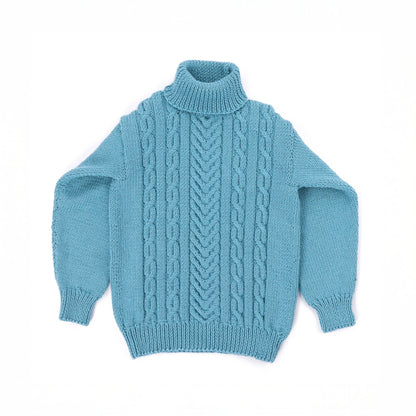Caron Knit Cabled Pullover Moonstone