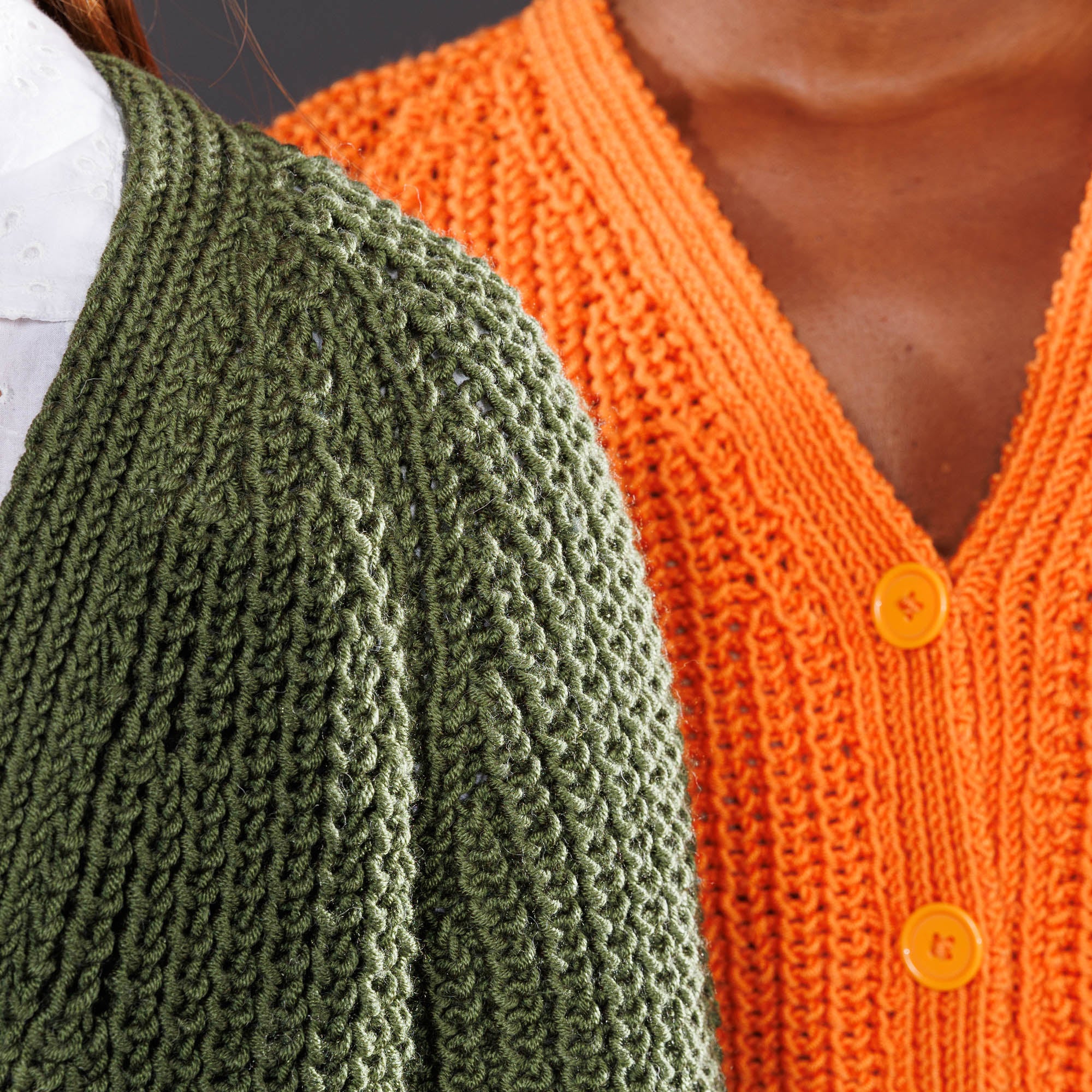 Free Intermediate Caron Shake It Up Rib Knit Cardigan Pattern