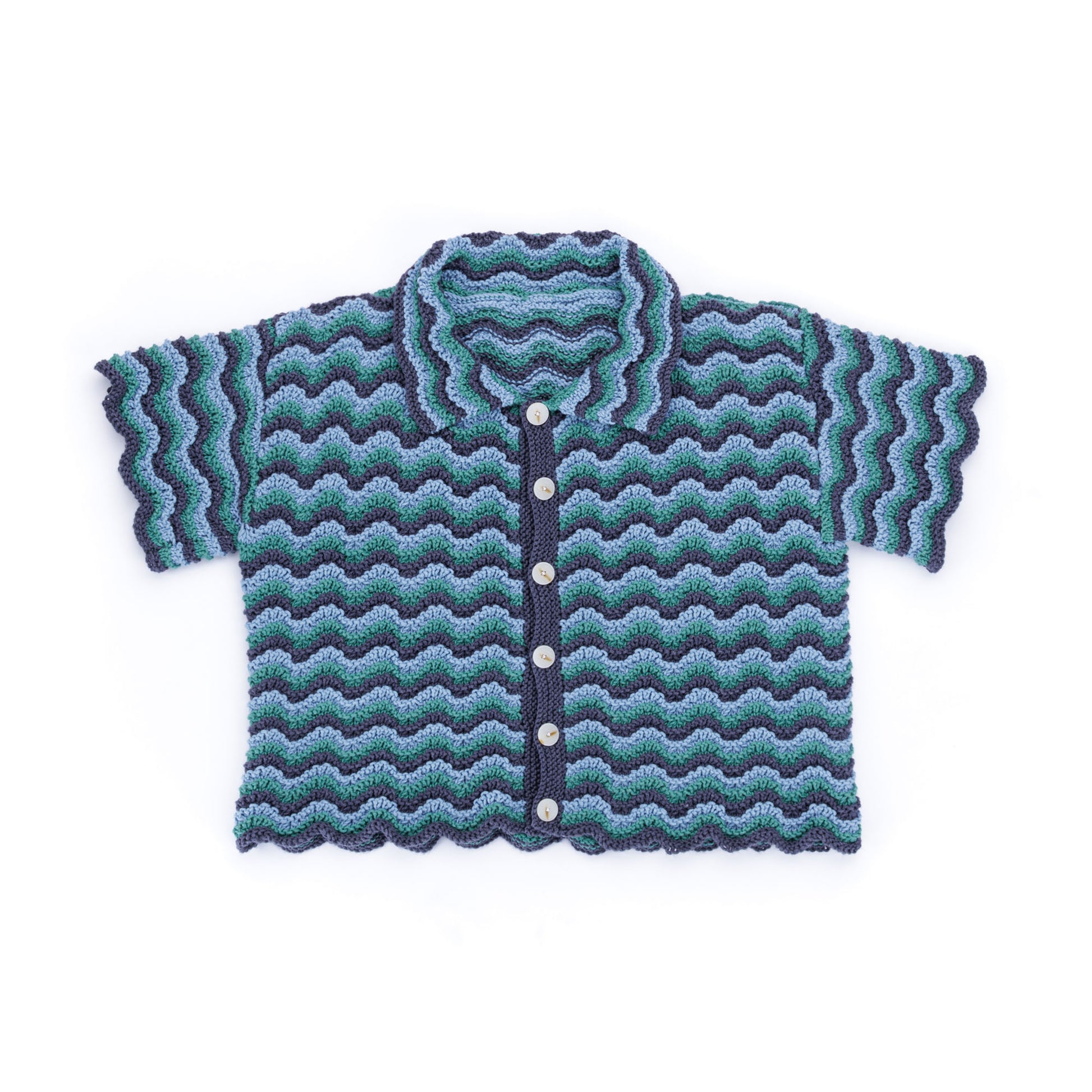 Free Intermediate Caron Button Collared Knit Shirt Pattern | Yarnspirations