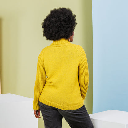 Caron Saddle Shoulder Quarter Zip Knit Sweater Autumn Gold