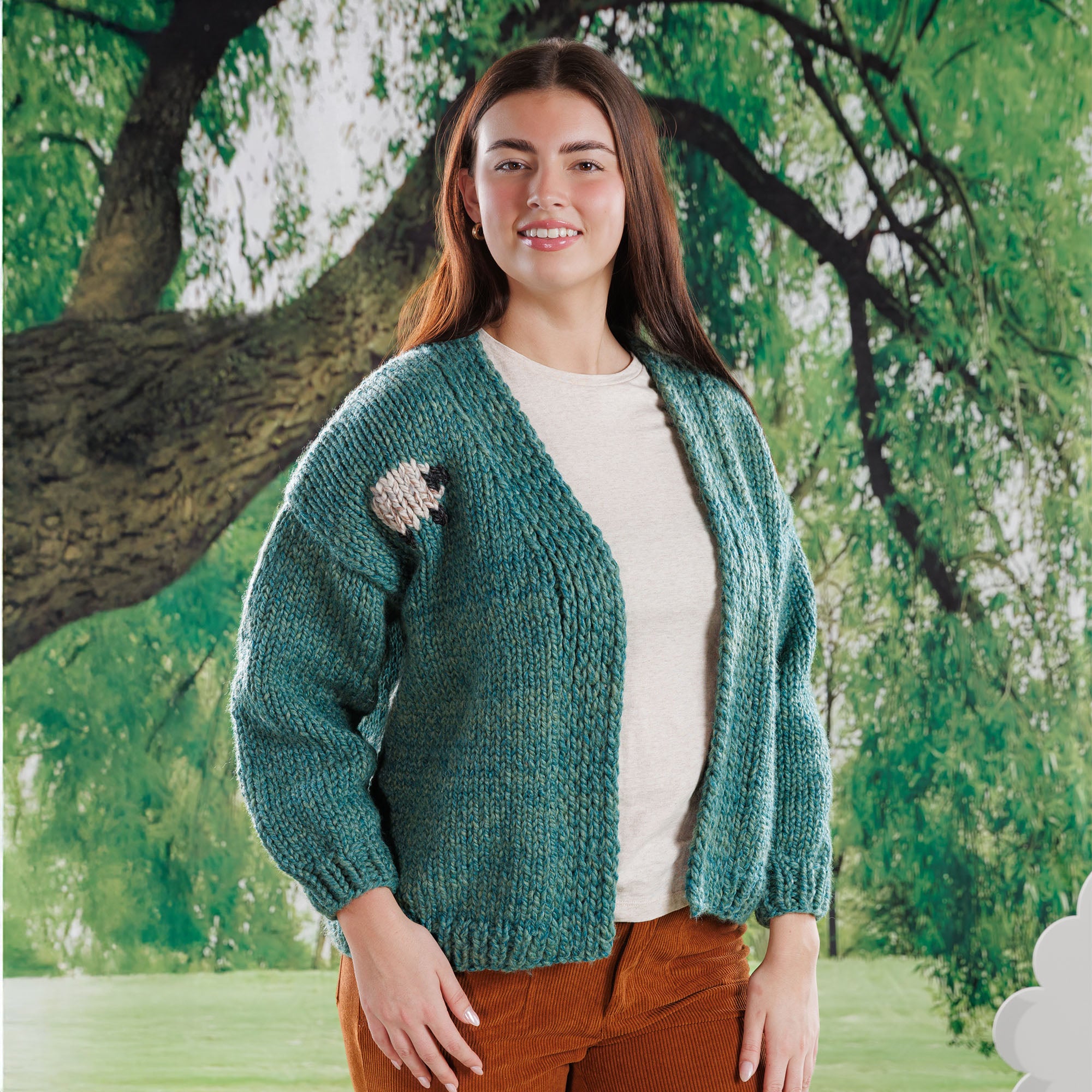 Free Easy Caron Knit Shepherd Cardigan Pattern | Yarnspirations