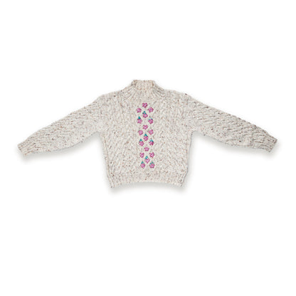 Caron Floral Medallions Knit Pullover Caron Floral Medallions Knit Pullover