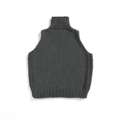Caron Simply Me Knit Mockneck Vest Dark Gray