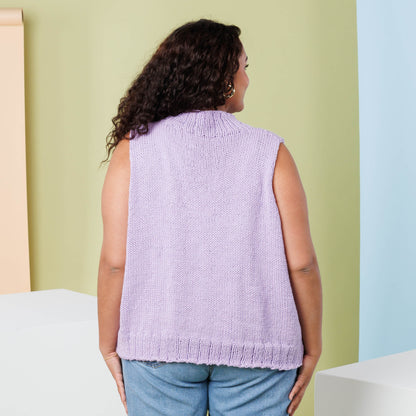 Caron Simply Me Knit Mockneck Vest Dusted Lilac