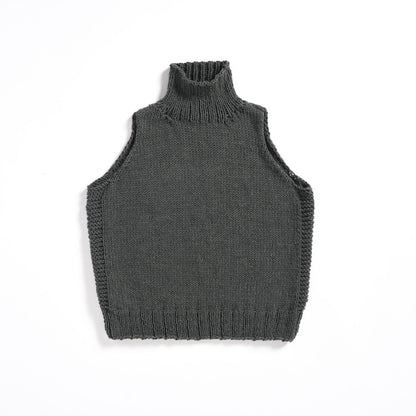 Caron Simply Me Knit Mockneck Vest Dark Gray