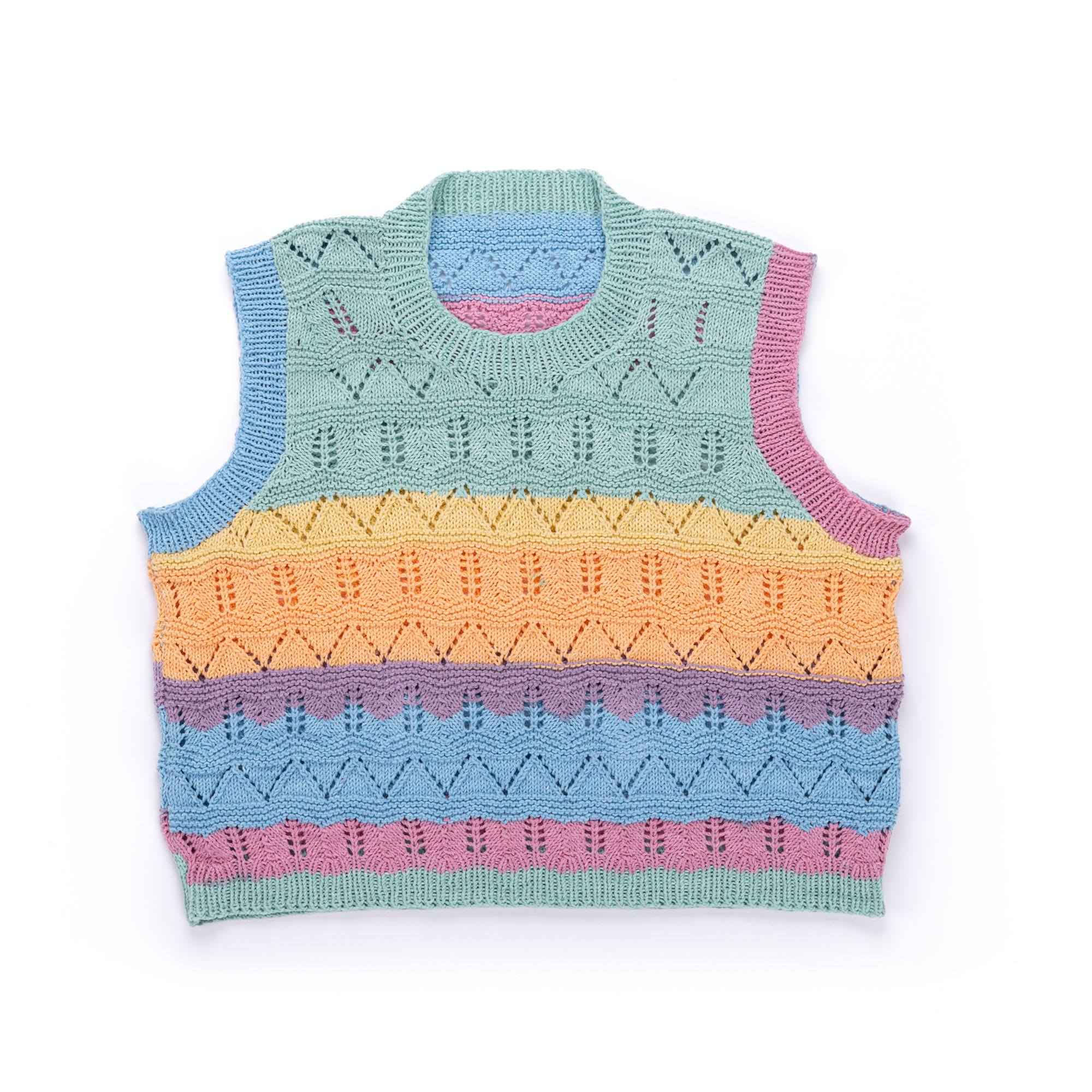 Free Intermediate Caron Lacy Knit Vest Pattern | Yarnspirations